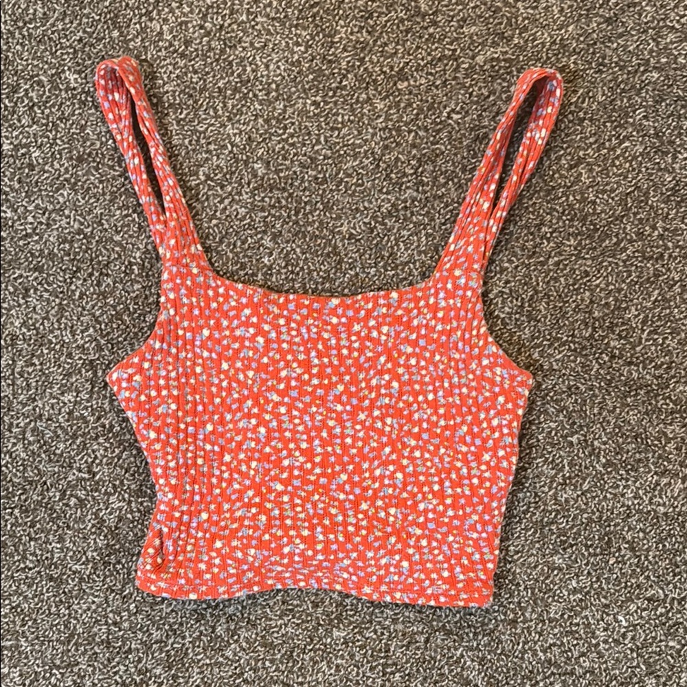 American Eagle Floral Red Women's Top